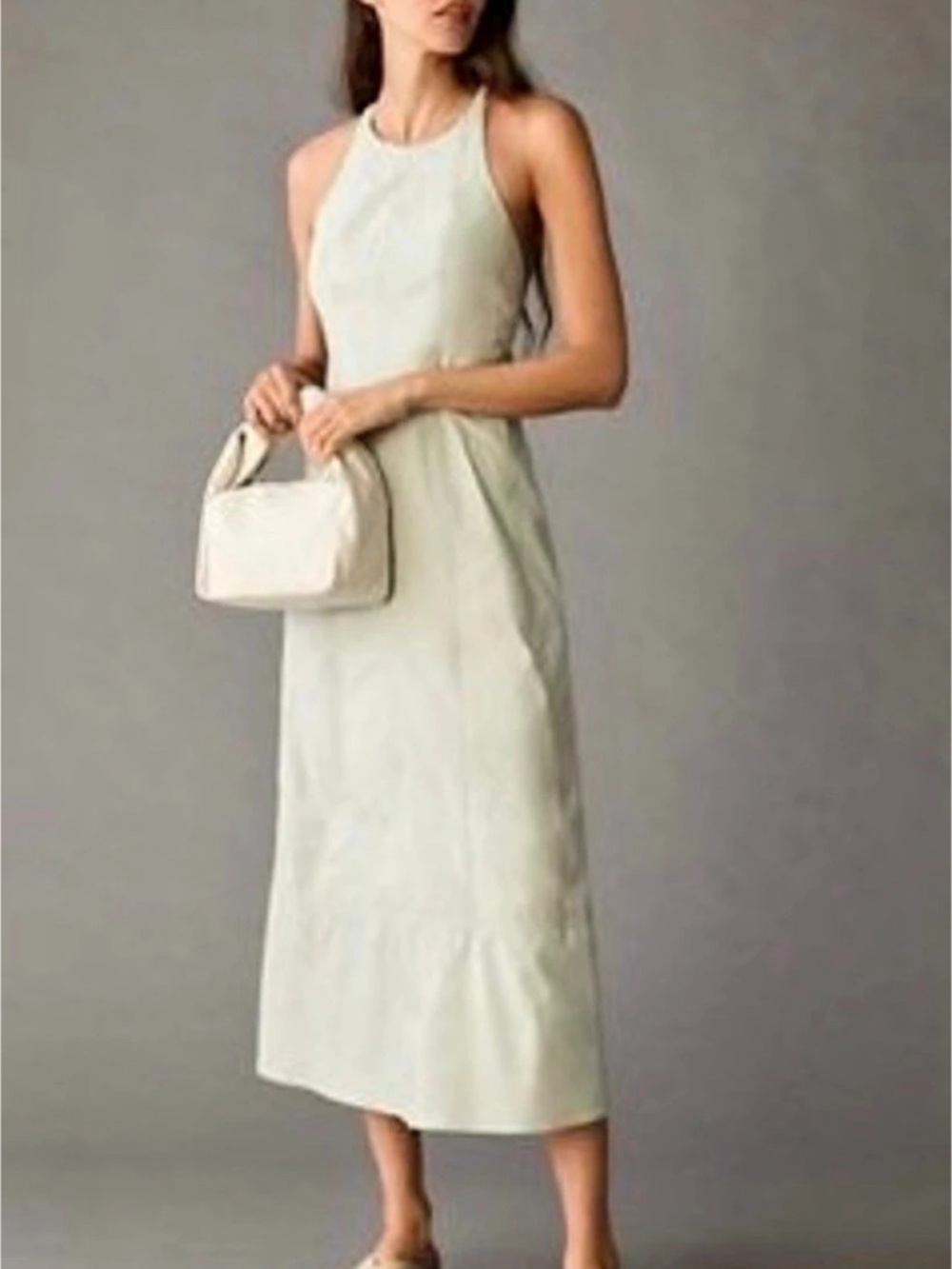 Maeve Women's Midi Sleeveless Dress in light khaki Like New